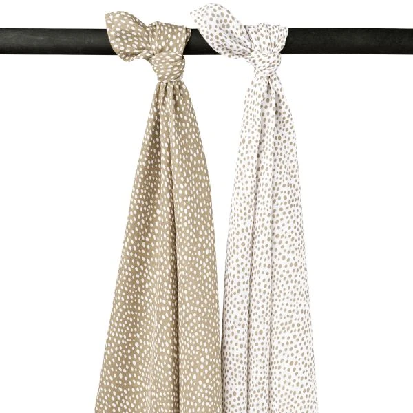 Meyco Cheetah Swaddle Taupe 2 Stuks 1 Meyco Cheetah Swaddle Taupe 2 Stuks