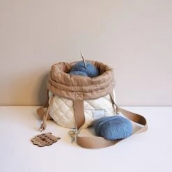 Cam Cam Copenhagen Classic Stripes Project Bag - Camel -Winkel Voor Babyproducten Cam Cam Copenhagen Classic Stripes Project Bag Camel 7 54a5