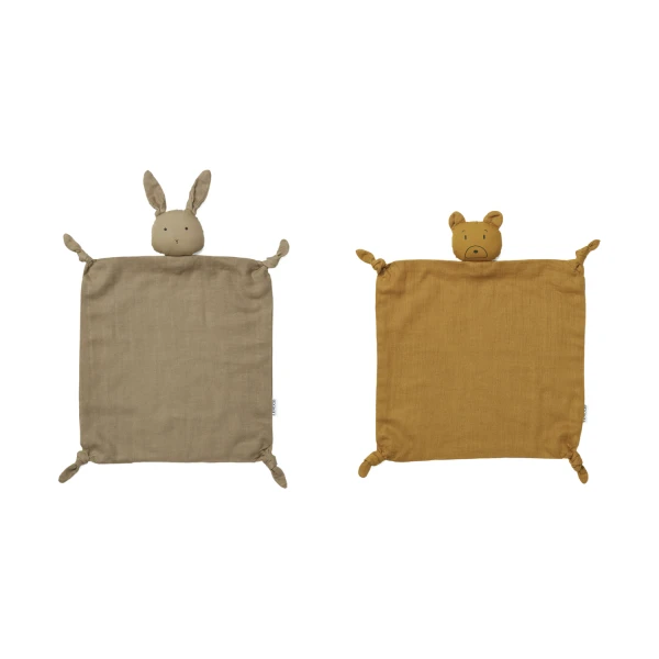 Liewood Agnete Knuffeldoekje Oat / Golden Caramel Mix 2 Stuks 1 Liewood Agnete Knuffeldoekje Oat / Golden Caramel Mix 2 Stuks