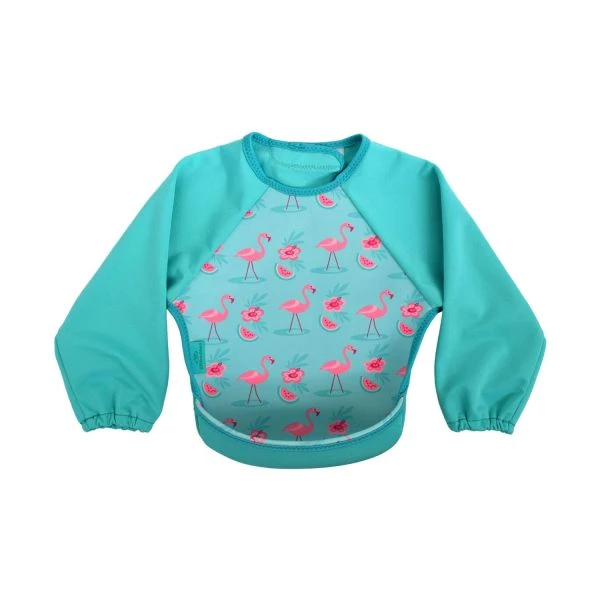 Bibetta Mouwslab Flamingo Turqoise 1 Bibetta Mouwslab Flamingo Turqoise