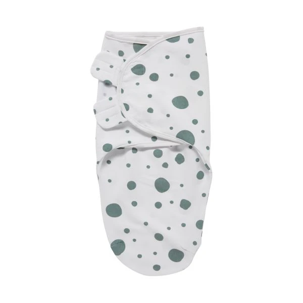 Meyco Dots Swaddle Inbakerdoek Stone Green 4-6 Mnd